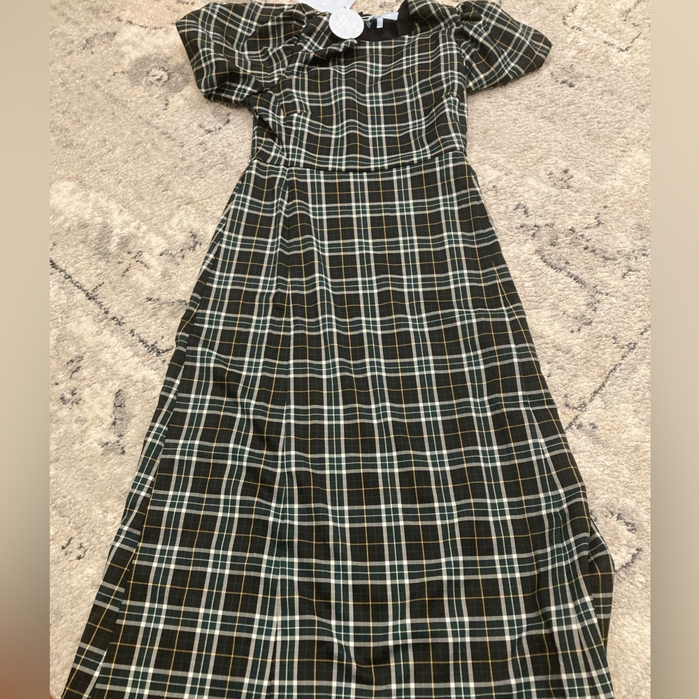 Hill House The Constance Dress, Green Multi Wallace Plaid